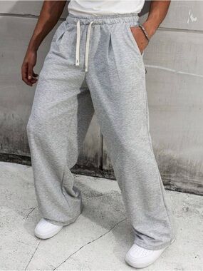 NFINITY Gray Wide-Leg Drawstring Joggers